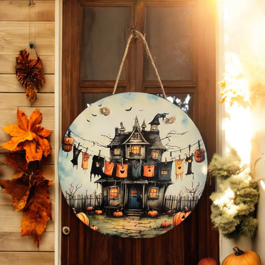 Halloween Clothes Line Door Sign