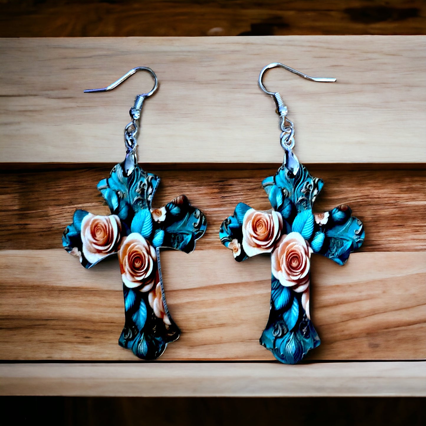 Turquoise & Peach Cross