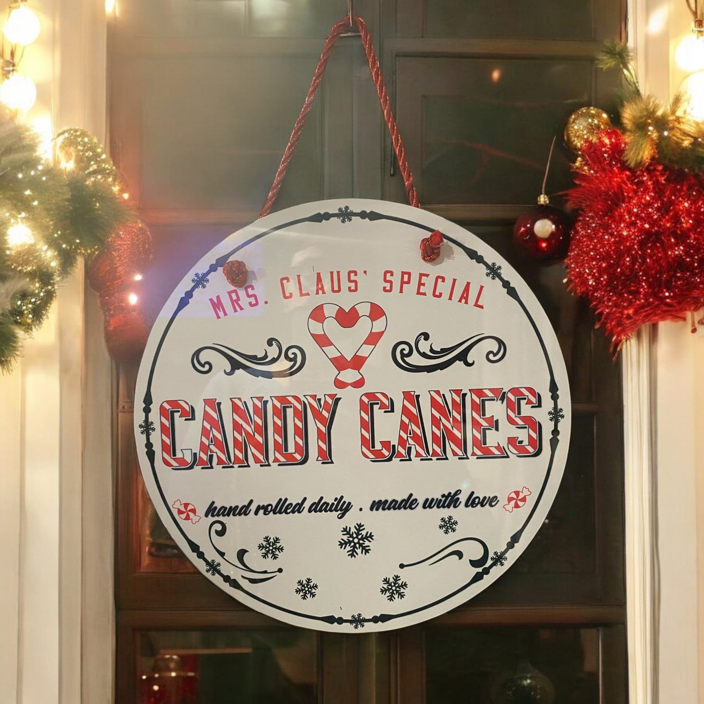 Candy Cane Door Sign