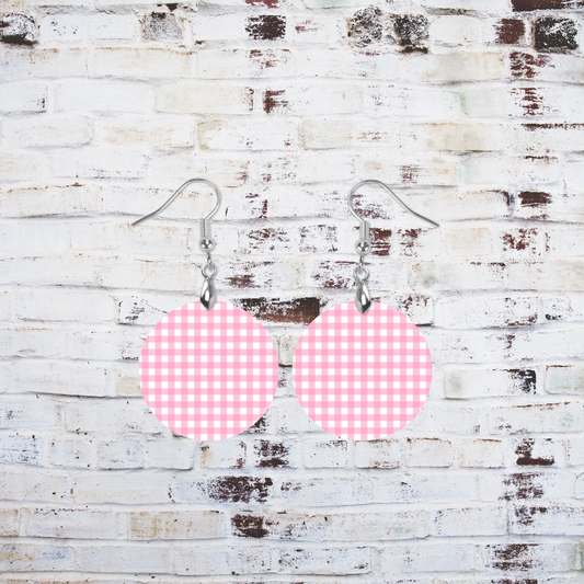 Round Pink Gingham