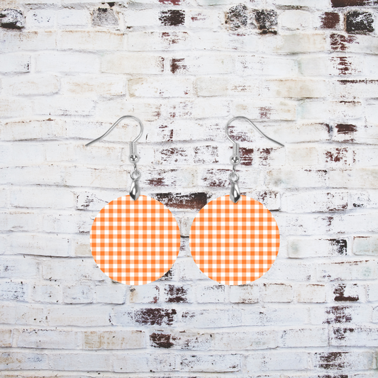 Round Orange Gingham