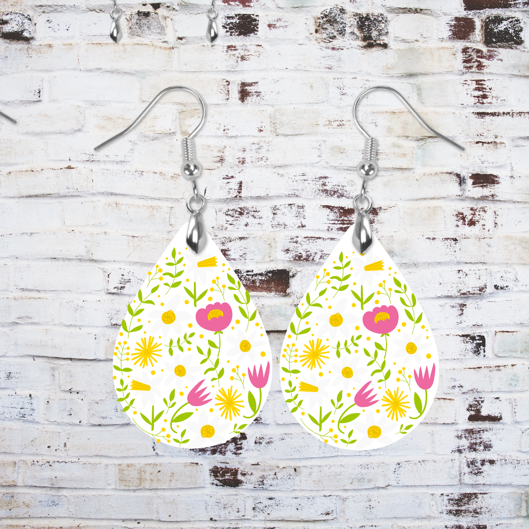 Teardrop Yellow & Pink Floral