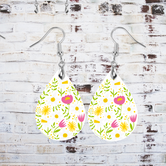 Teardrop Yellow & Pink Floral