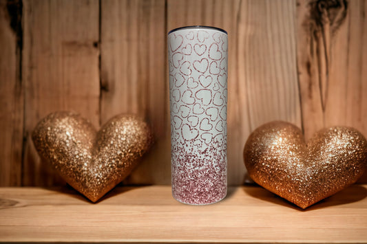 Glitter Heart Tumbler