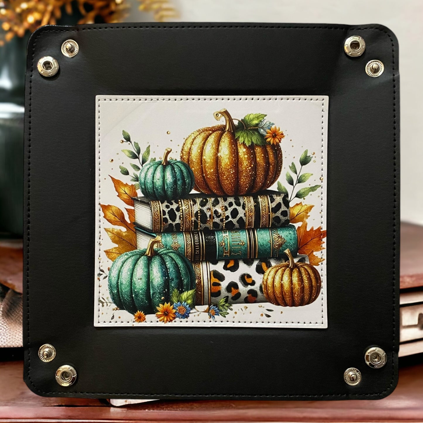 Pumpkin & Books Entry Way Tray