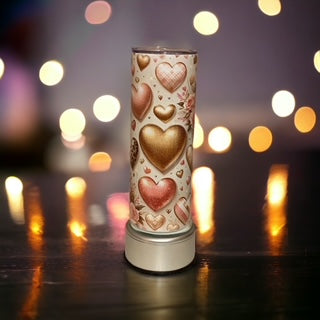 Pink and Gold Heart Tumbler