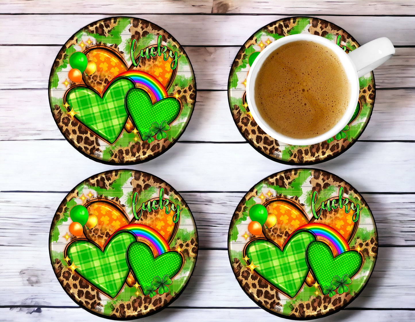 Shamrock Hearts Coasters