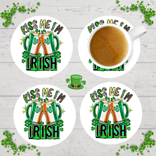 Kiss Me I'm Irish Coasters