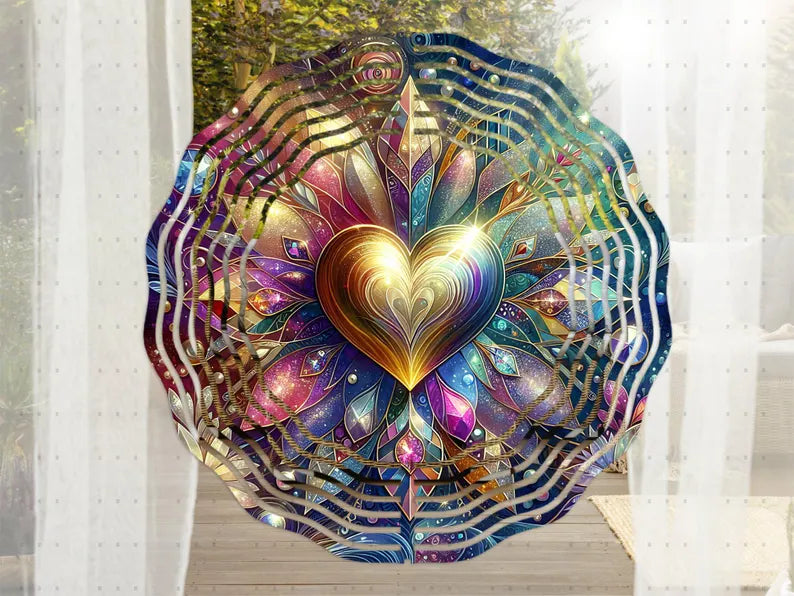 Gold Metallic Heart Spinner